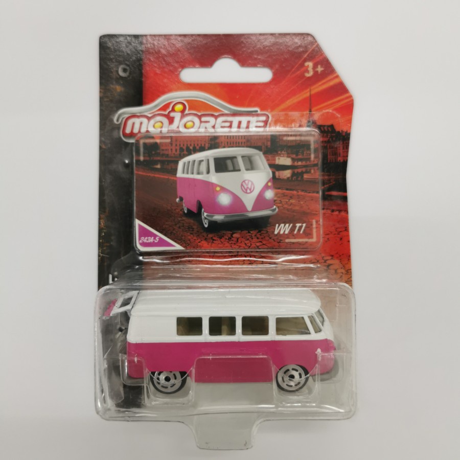 Diecast Majorette Volkswagen VW T1 Premium Cars Vintage Pink Mobil Mainan Anak