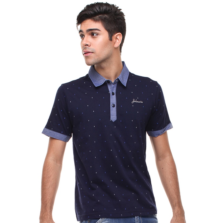 Johnwin - Kaos Polo - Kerah Ungu - ATS.625.M134.01.C S/S