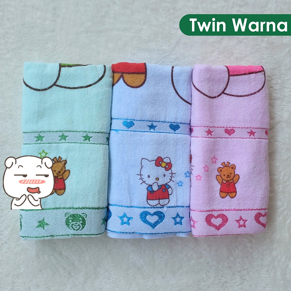 Handuk Bayi TWIN Warna - Handuk Mandi Bayi 100 x 50 cm