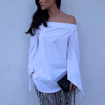 Hello Parry Fallon Longline Off Shoulder Shirt