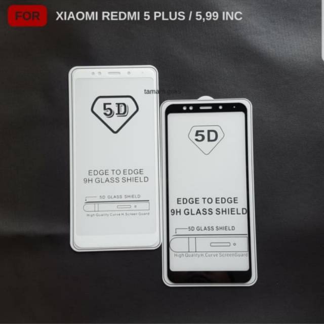 TEMPERED GLASS 5D FULL LEM REDMI 5+/REDMI 5 PLUS