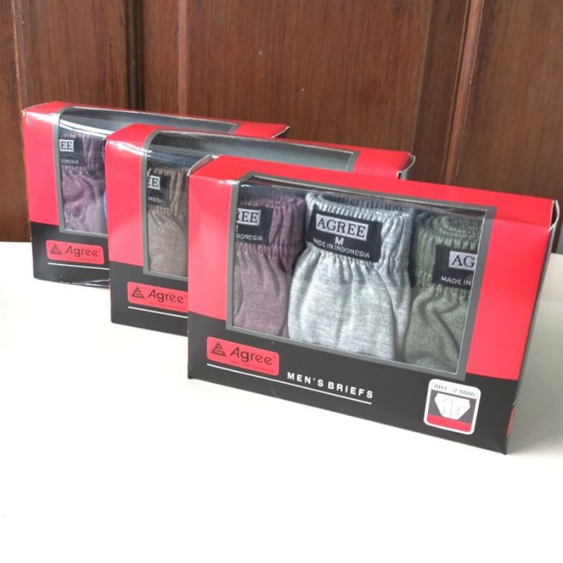 3pcs celana dalam pria merk agree termurah  | Men's brief