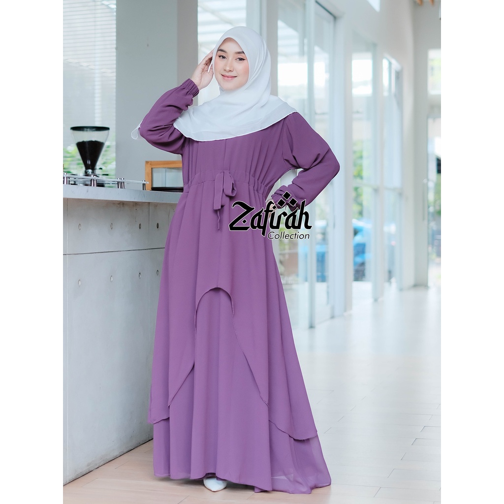 Gamis Malaysia Polos Terbaru Zafirah Collection - Mahira Dress Muslim