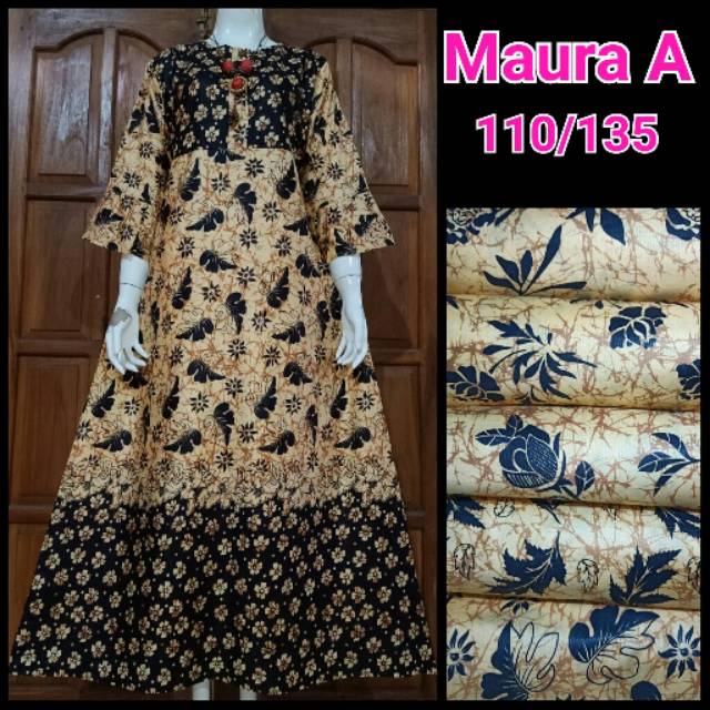 MAURA - motif batik gugur daun daster kekinian lengan panjang 7/8 murah elegan payung busui cantik