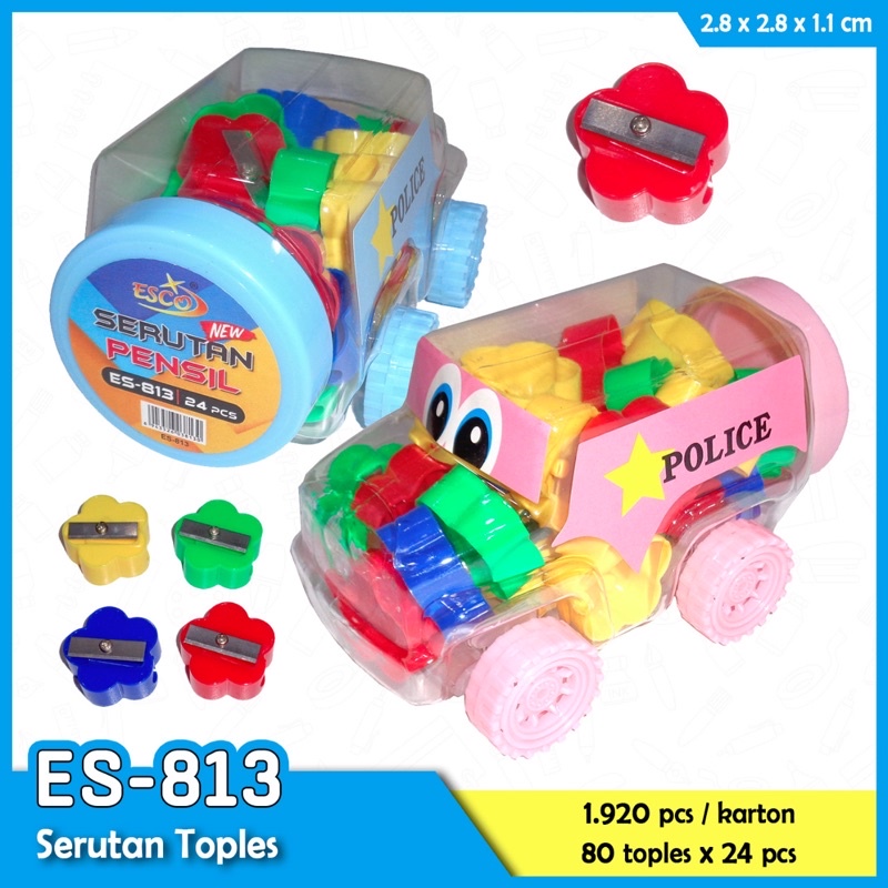 

Rautan pensil toples bentuk mobil kode 813 isi 24 pc