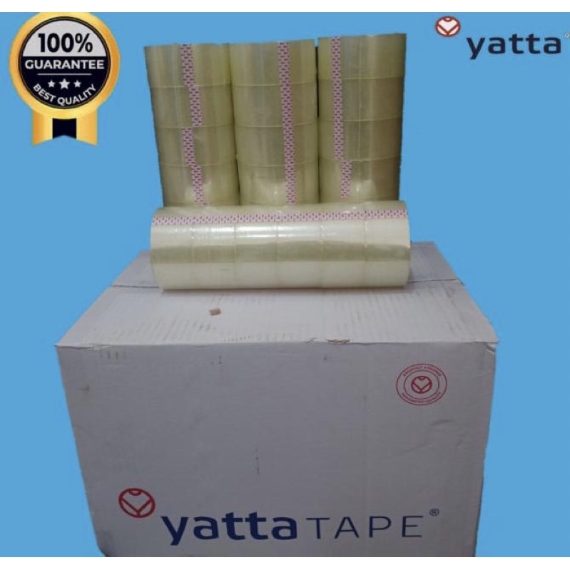 

Lakban 2 inch 80Yard 48mm Per Roll isi 6pcs Bening Kualitas Premium Yatta Tape Isolasi Selotip Solatip Lem