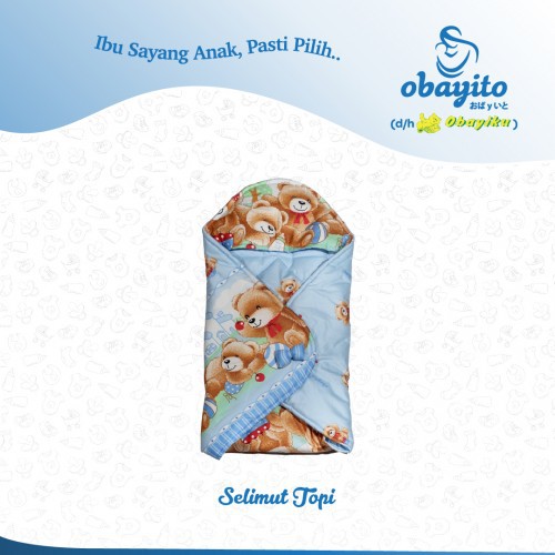 Obayito Selimut Topi Bayi - Biru