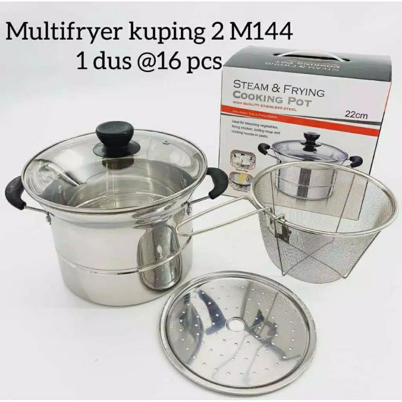 Panci Set 3in1 Menggoreng Mengukus Merebus