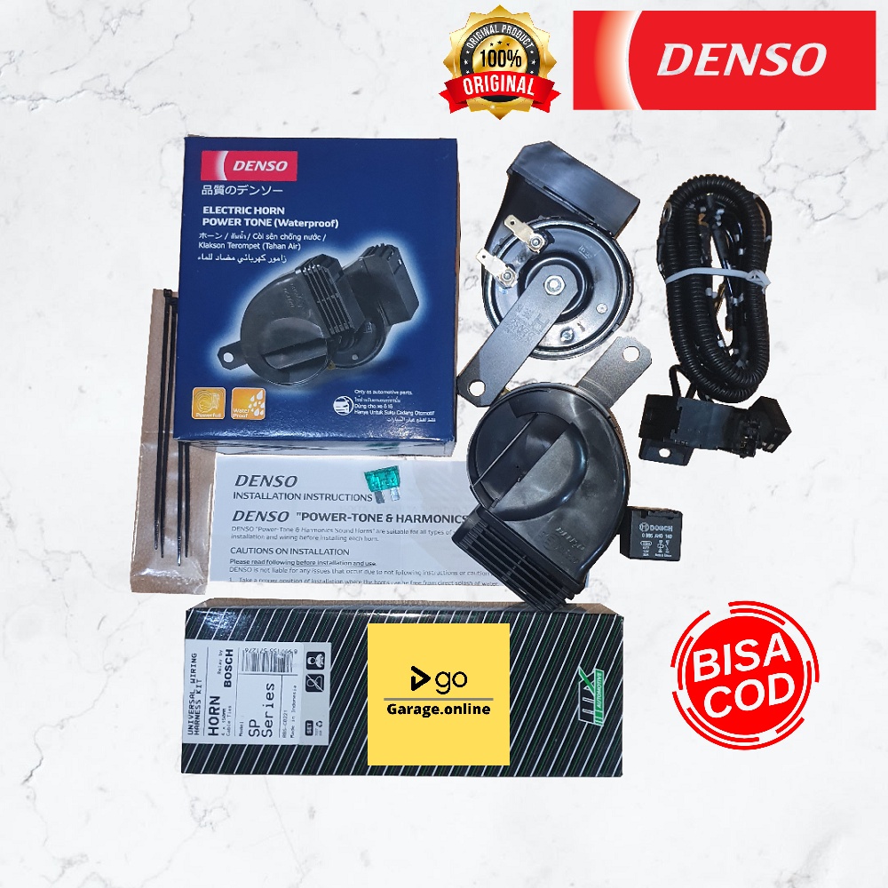 PAKET KOMPLIT Klakson Keong DENSO Waterpoof TAHAN AIR Original + KABEL RELAY SET BOSCH TERMURAH