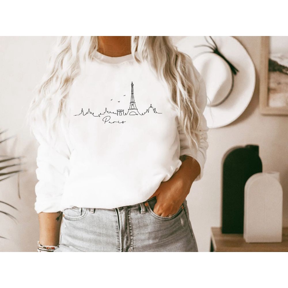 SWEATER WANITA PARIS ARTISTIC LINE /// CREWNECK WANITA FLEECE TEBAL PREMIUM HALUS KEKINIAN TERBARU''