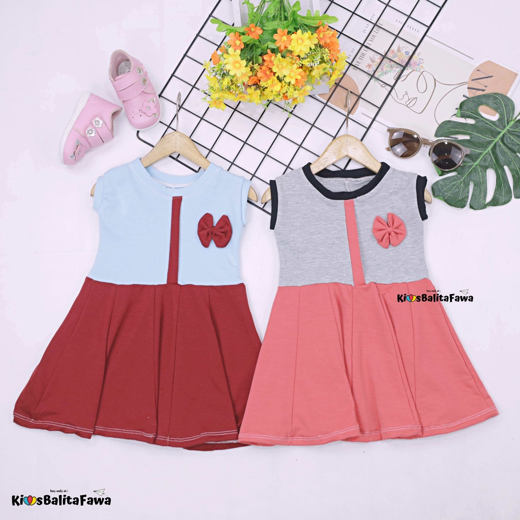 Dress Bilqis uk 1-2 Tahun / Baju Anak Perempuan Dres Yukensi Murah Grosir Harian Gaun Pesta Pakaian