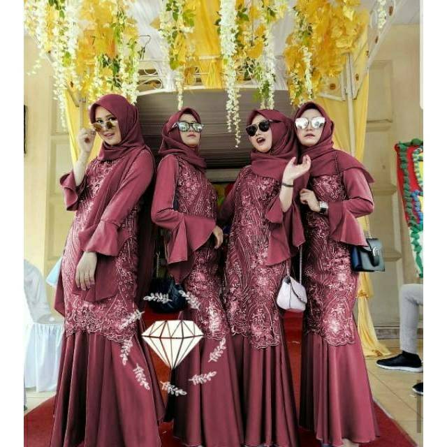 MAXY DUYUNG KONDANGAN ELISA, VELVET BRUKAT TILE, GAMIS HIJAB MUSLIM, MAXY DRESS