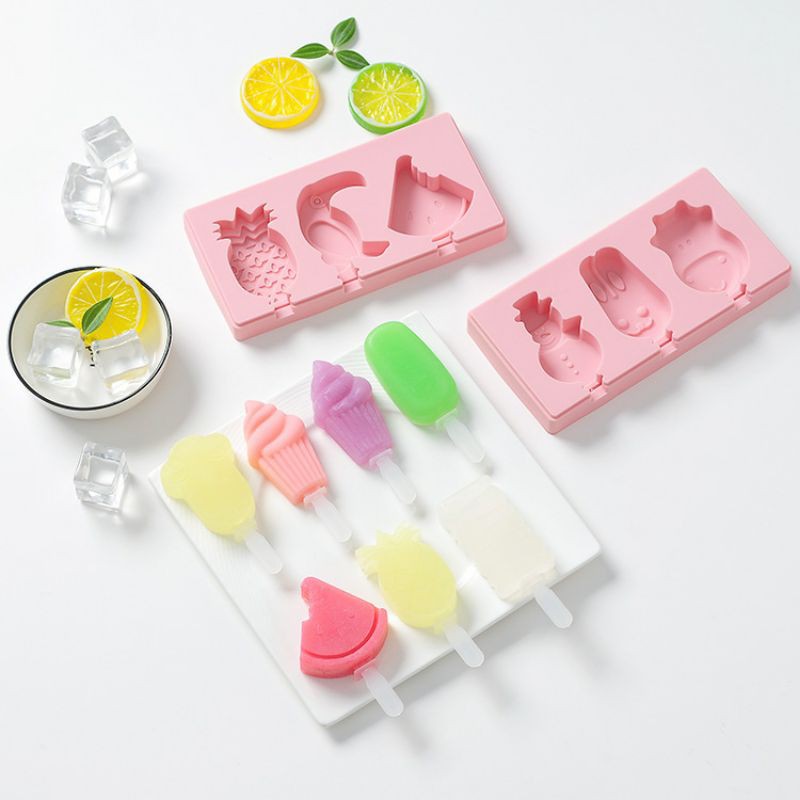 Cetakan Ice Cream Mold Silikon food grade WBB Mario Bross Snowman Monster Inc Dinosaurus