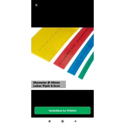 HEATSHRINK ISOLASI SELONGSONG BAKAR 40MM METERAN