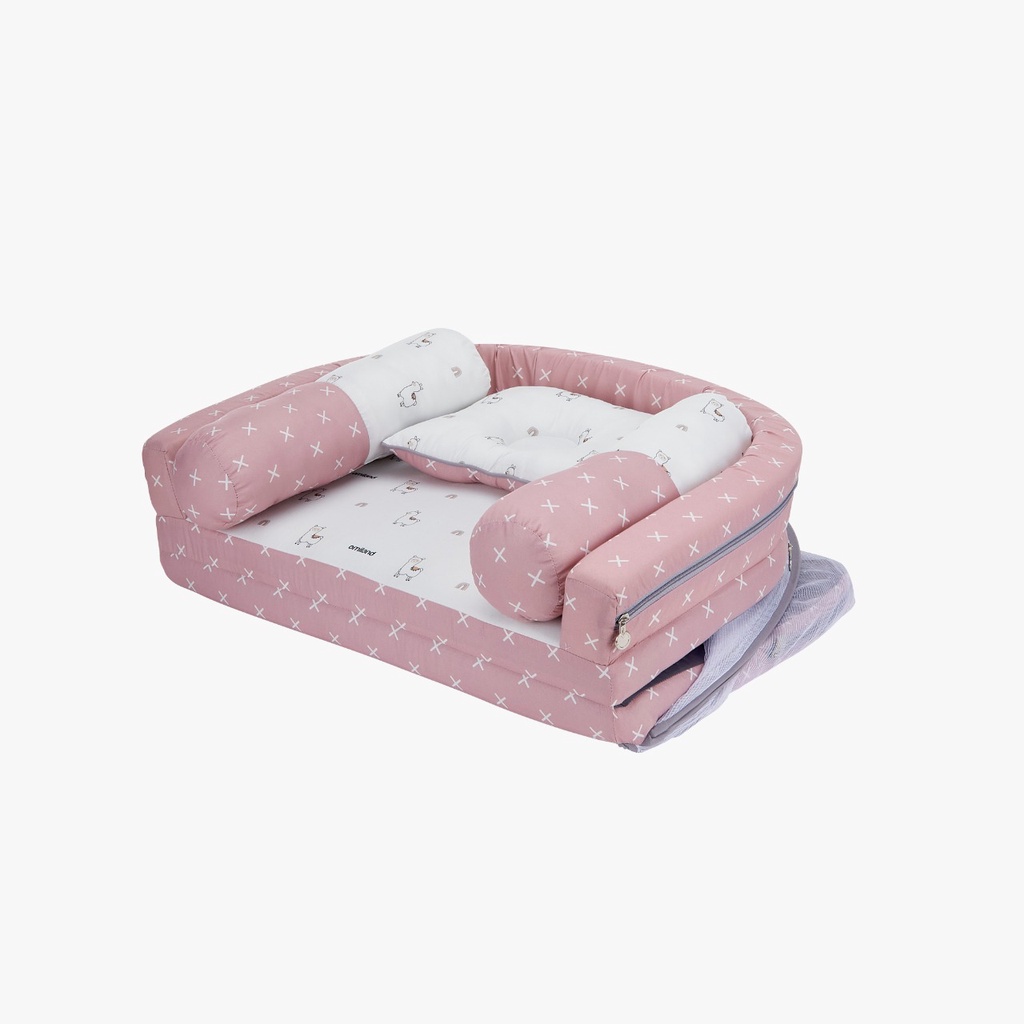 MOMS_ Omiland Kasur Bayi Lipat Bumper + Kelambu Alpaca Series - OB21204