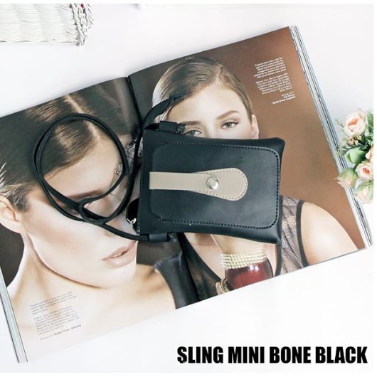 YA 398 - sling bag mini bone / dompet hp bahan miniso import