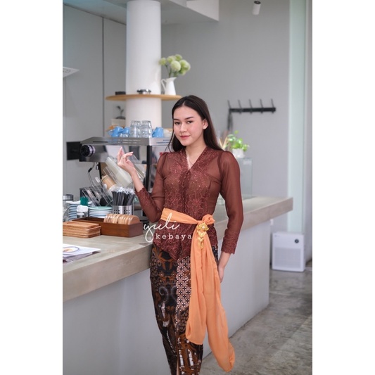 Kebaya Bordir Premium Special Coklat Nuttela | Kebaya Encim