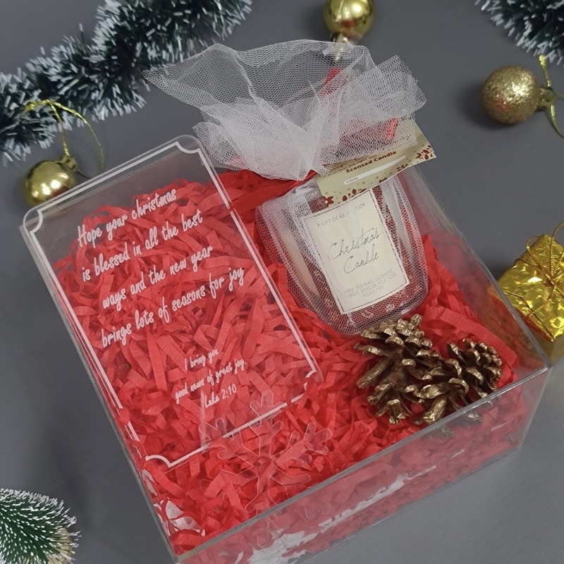 READY Acrylic Christmas Hampers / Christmas Gift box  / Christmas hampers / Hampers natal / Kado Natal / Hampers Natal Murah / bingkisan natal / Hampers Akrilik
