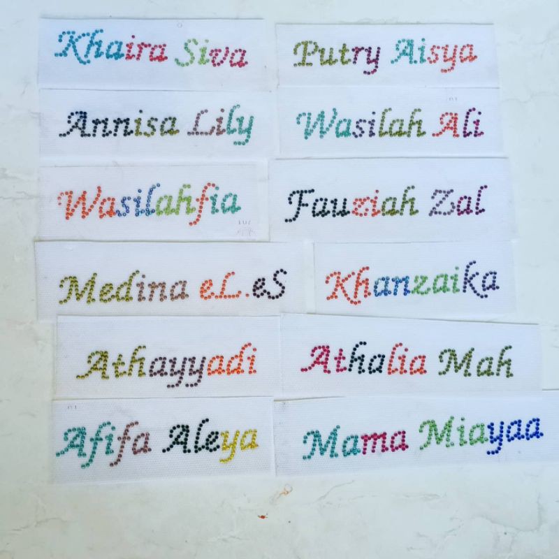 Logo nama hias pet kerudung khimar copy swarovski