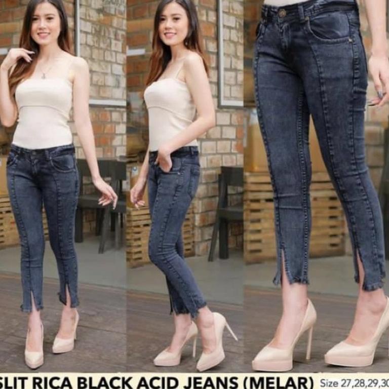 "LOG.27Jn22ž" RAISA CELANA JEANS 7/9 BELAH RAWIS TULANG
