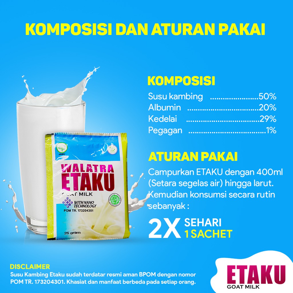 Walatra Etaku Susu Kambing 1 Box Isi 10 Pcs Asli Original Di Surabaya Susu Untuk Asam Lambung Indonesia