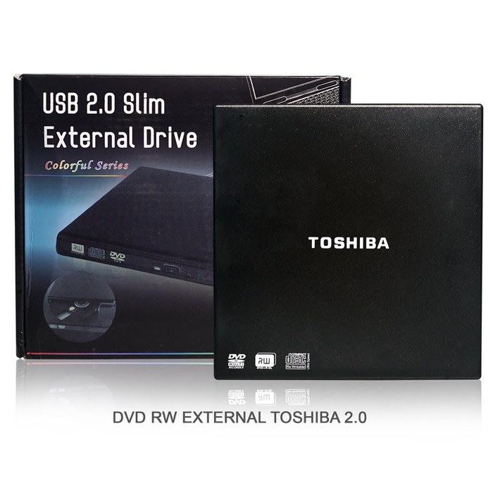 DVD-RW EXTERNAL TOSHIBA USB 2.0/ DVD RW/ DVD RW EKSTERNAL/ KOMPONEN KOMPUTER/ DVD LAPTOP/CD EXTERNAL