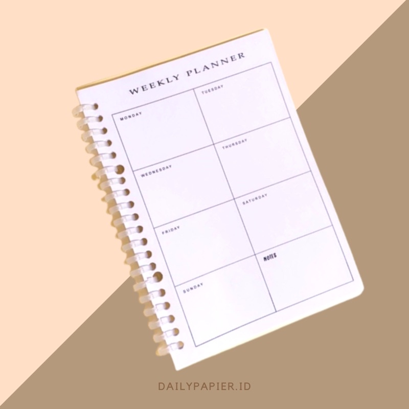 

WEEKLY / MONTHLY PLANNER NOTEBOOK A5 | PERLENGKAPAN TULIS | DAILYPAPIER.ID
