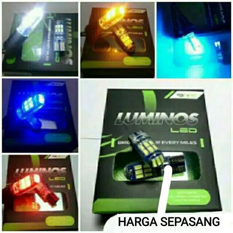 Luminos T10 Jelly 15mata led 12v  senja /sein lampu led nine luminos 15led senja sein motor mobil