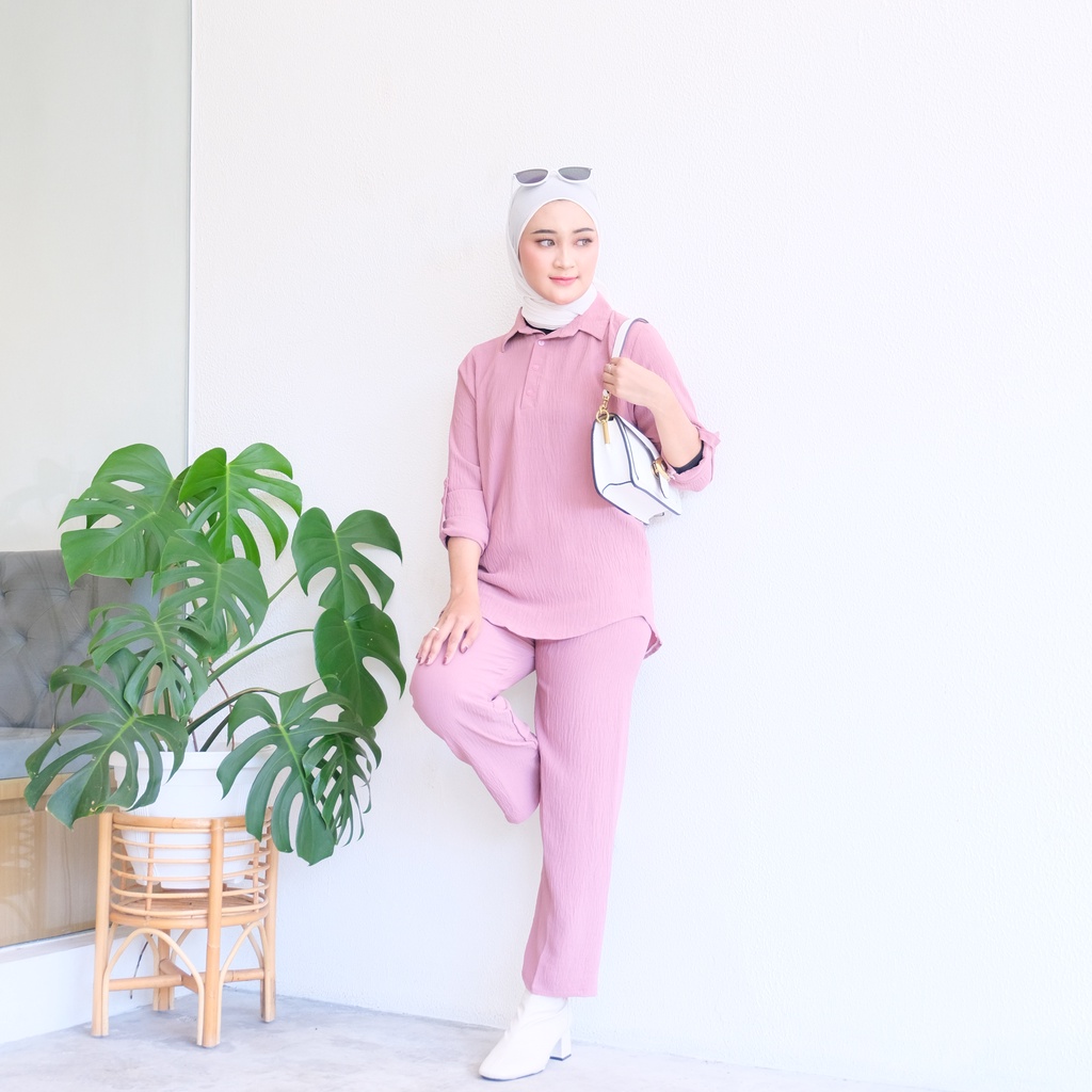 (MSB) ONE SET ISAFA TUNIK BLOUSE KEMEJA ATASAN WANITA