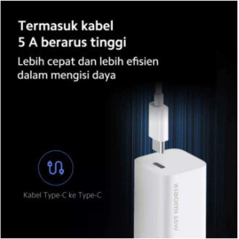 XIAOMI MI 65W FAST CHARGER WITH GAN TECH 65W MAX DAYA TINGGI