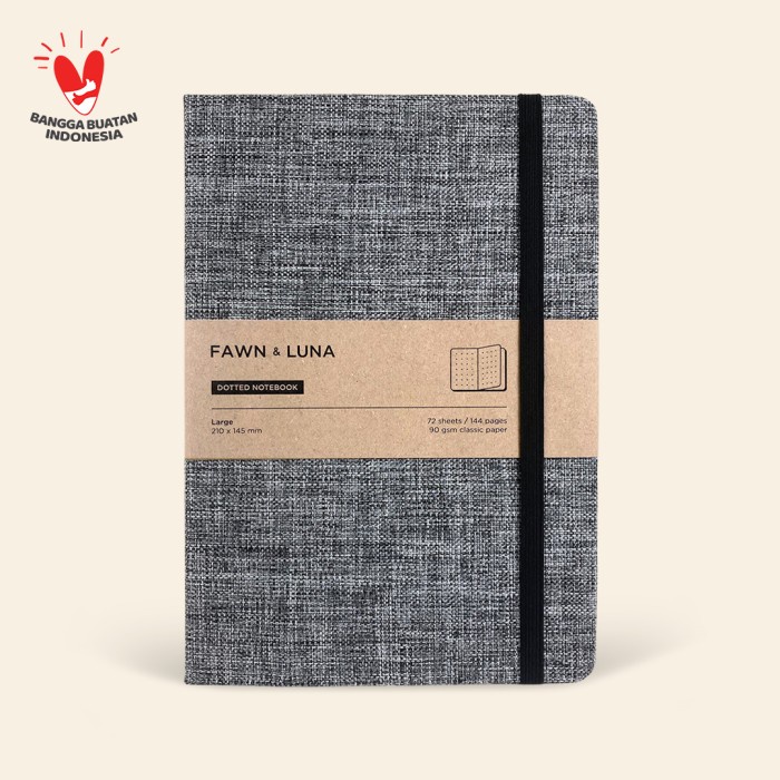 

(BISA COD) A5 Notebook - Plain / Dotted Paper - Tartan Grey Fabric - Plain