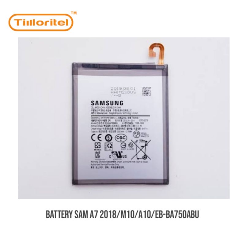 BATTERY ORI 100% SAM A7 2018/M10/A10/EB-BA750ABU