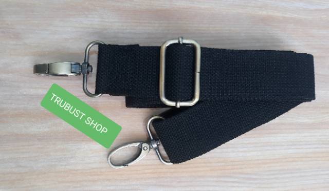 Strap bag tali tas slempang slendang 3,8cm bahan katun hitam