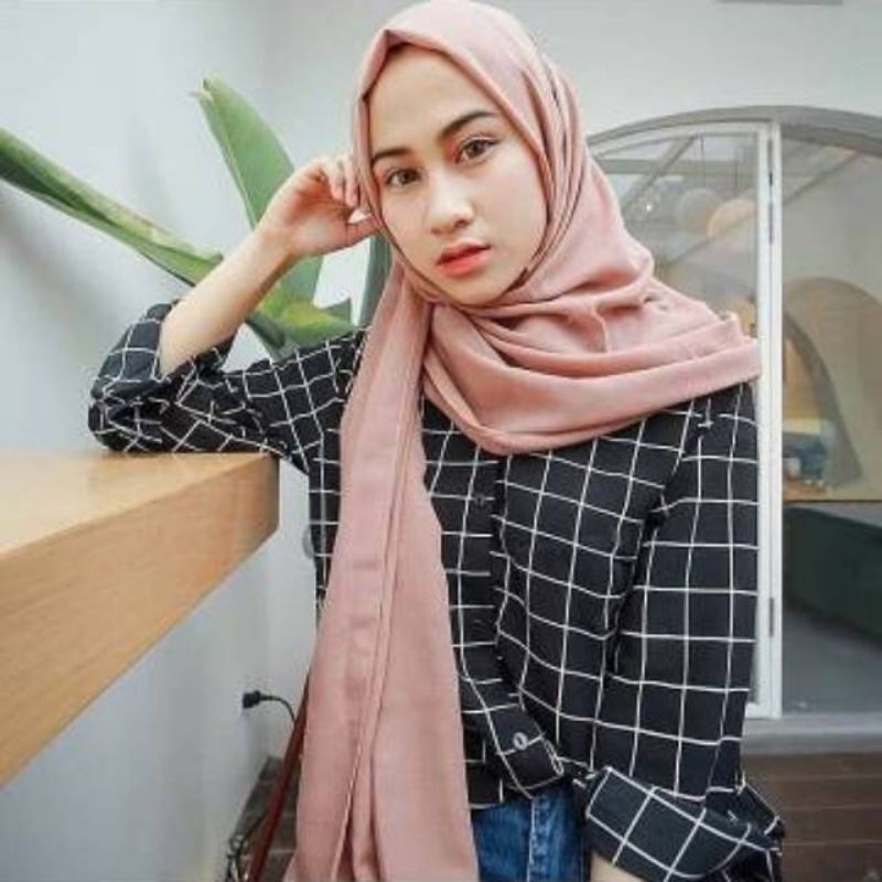 Other kemeja Lengan Panjang Pria Wanita Hijab Ootd Cewek flanel kotak kotak terlaris saat ini Viral tiktok-3