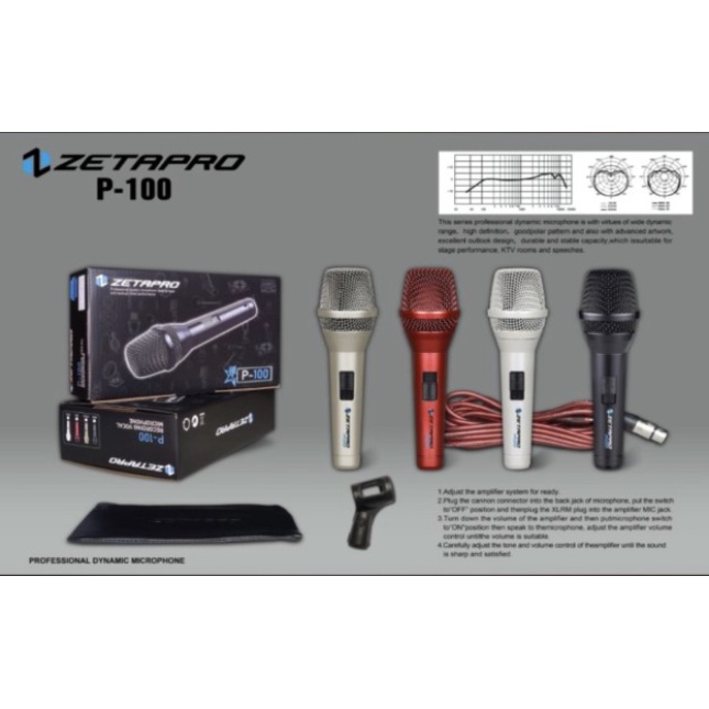Mic kabel zetapro P 100 microphone cable P100 original