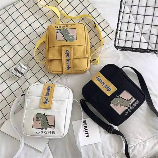 Gtf - Tas Selempang Slingbag Wanita Motif Dino Murah Tas Selemang Wanita Anak Populer Stylish