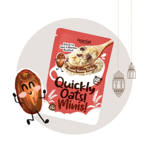 Quickly Oats! Minis! Instant Oatmeal Sweet Honey Dates Sachet 55gr