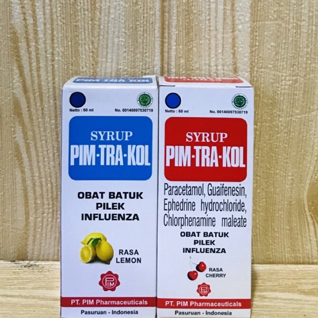 PIM-TRA-KOL Sirup Flu 60 ML | PIM TRA KOL Chhery | PIM TRA KOL Lemon | Batuk Flu Anak