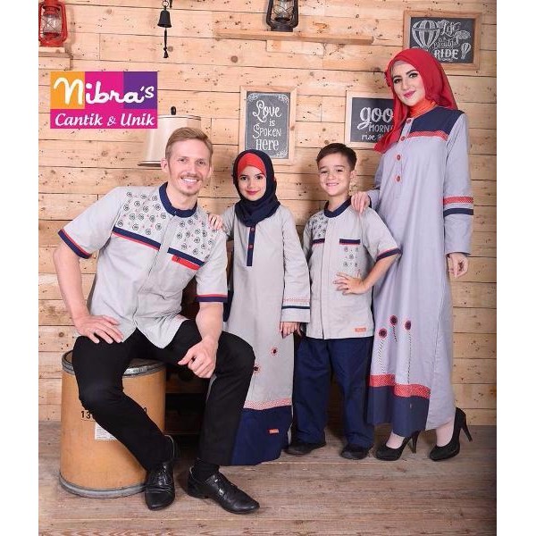 LARIS Baju Lebaran Nibras Sarkel 31 Abu ORIGINAL Baju Muslim Lebaran