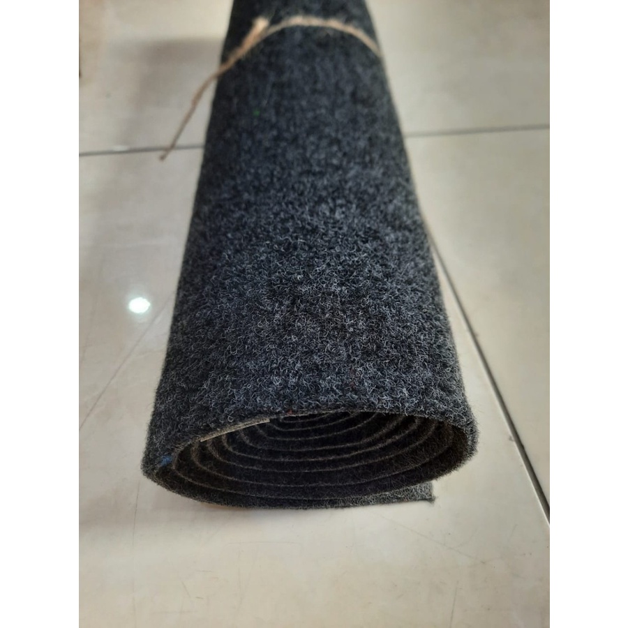 BENTLEY Karpet Bludru Bulu Tebal (0.5m x 2m), Karpet Brudu Murah, Pameran, Alas duduk, Alas Kasur-HITAM UBAN