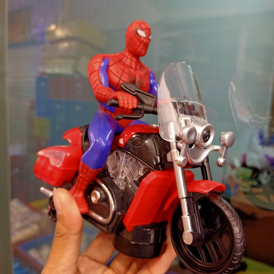 mainan motor Spiderman bump & go batrei