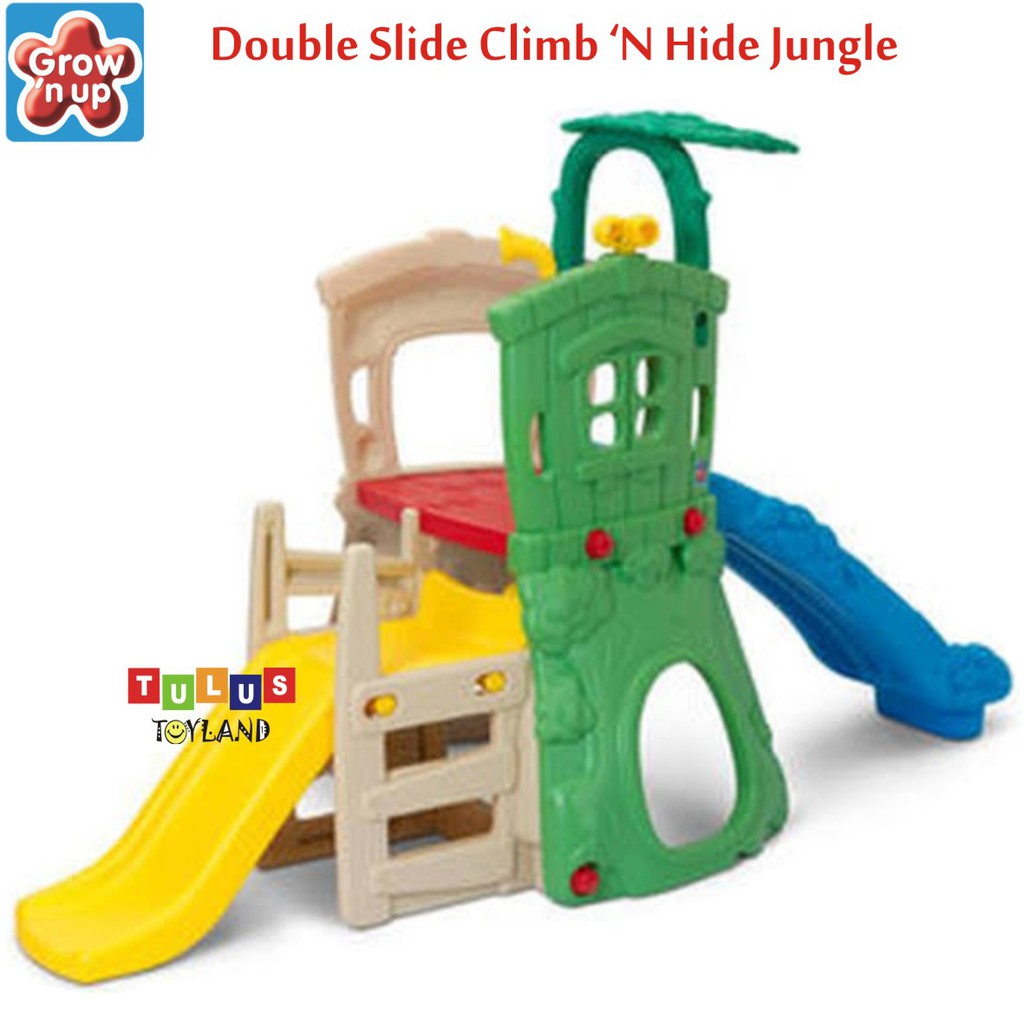 Perosotan Grow n Up Double Slide Climb n Hide Jungle Playground Seluncuran Besar Mainan Anak Slides