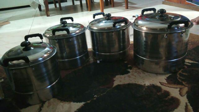 Asta Panci Stock Pot European Style Stainless 4 Set Uk. 22 - 28 Cm - Panci Steamer Dandang Pengukus