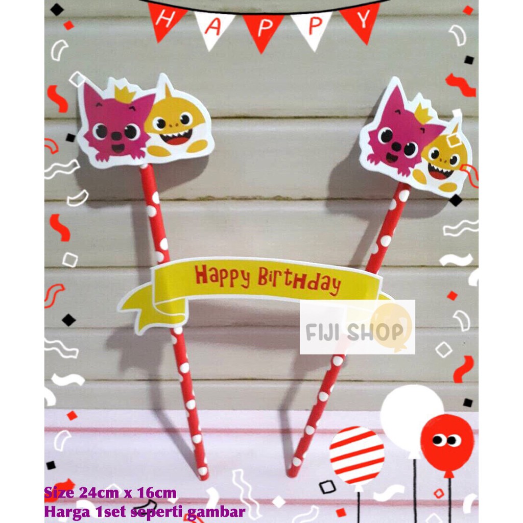 Cake Topper / Hiasan Kue Ultah / Topper Cake Karakter PinkFong BabyShark