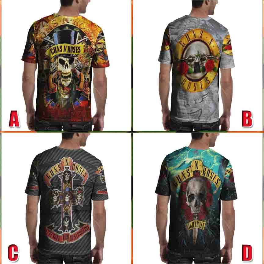 Guns N Roses Rock Band Kaos Fullprint Bahan Polyester Jersey
