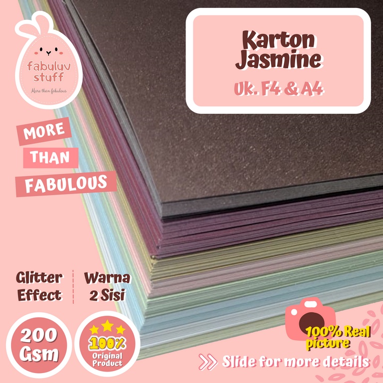 Foto Karton Jasmine 180 - 200 gsm F4 A4 | Kertas Jasmine | Karton Jasmine | Jasmine Paper