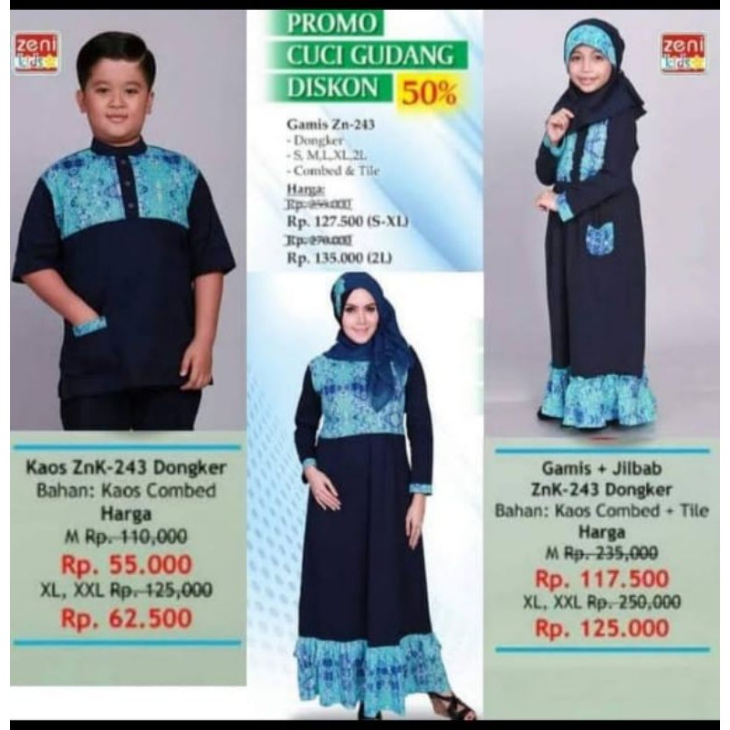 #SALE,Zenitha 243 Dongker,Gamis murah,baju anak cowok termurah