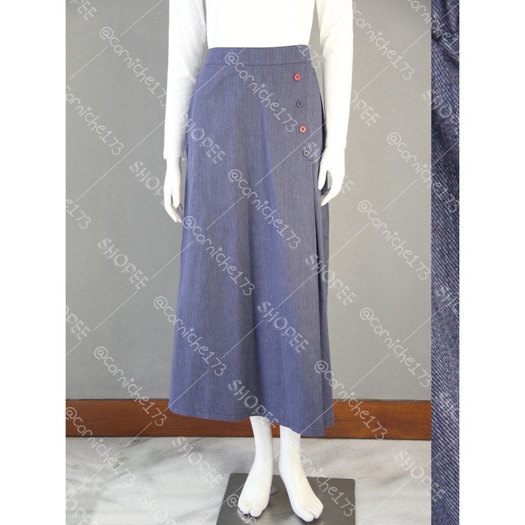 Corniche Viny Skirt Biru Dongker - TP52309