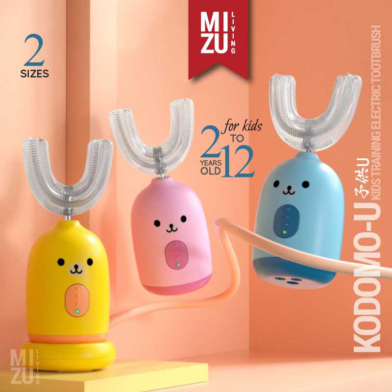 MIZU KODOMO-U Kids Training Electric Toothbrush Sonic Vibration Sikat Gigi U Anak USB Elektrik