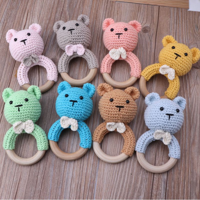 Mary Mainan Teether Ring Kayu Organik Untuk Bayi